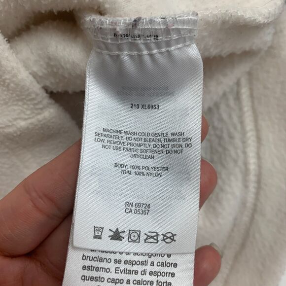 Columbia Full Zip Jacket Womens S Small Cream Colorblock Fleece Raglan Pockets - Picture 12 of 15